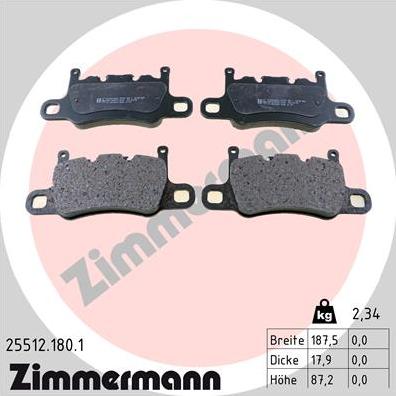 Zimmermann 25512.180.1 - Bremžu uzliku kompl., Disku bremzes www.autospares.lv