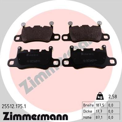 Zimmermann 25512.175.1 - Bremžu uzliku kompl., Disku bremzes www.autospares.lv