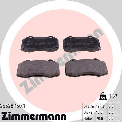 Zimmermann 25528.150.1 - Brake Pad Set, disc brake www.autospares.lv