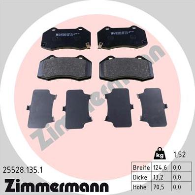 Zimmermann 25528.135.1 - Bremžu uzliku kompl., Disku bremzes www.autospares.lv