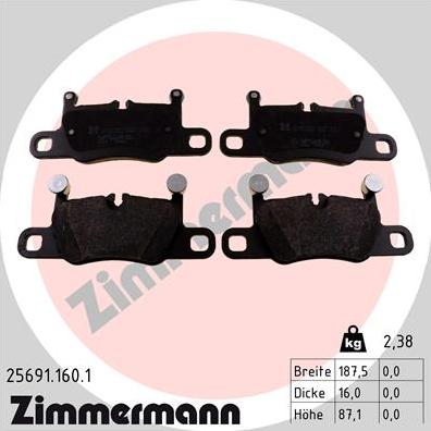 Zimmermann 25691.160.1 - Bremžu uzliku kompl., Disku bremzes www.autospares.lv