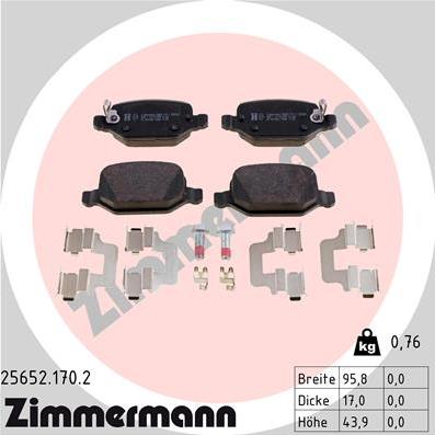 Zimmermann 25652.170.2 - Bremžu uzliku kompl., Disku bremzes www.autospares.lv