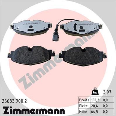 Zimmermann 25683.900.2 - Bremžu uzliku kompl., Disku bremzes autospares.lv