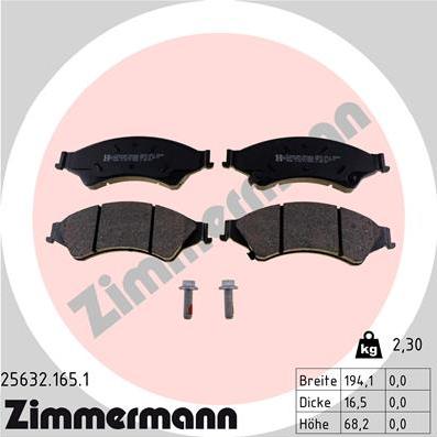 Zimmermann 25632.165.1 - Bremžu uzliku kompl., Disku bremzes autospares.lv