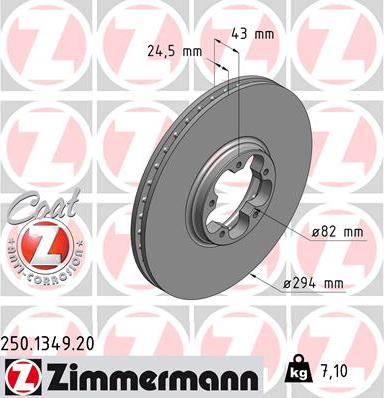 Zimmermann 250.1349.20 - Bremžu diski www.autospares.lv