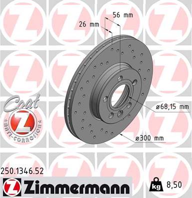 Zimmermann 250.1346.52 - Brake Disc www.autospares.lv