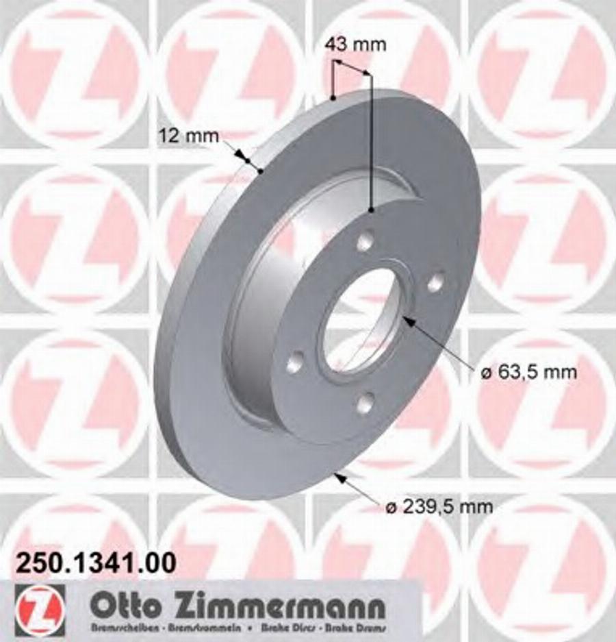 Zimmermann 250 1341 00 - Bremžu diski autospares.lv