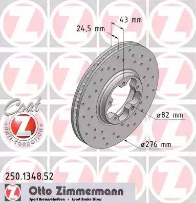 Zimmermann 250.1348.52 - Bremžu diski autospares.lv