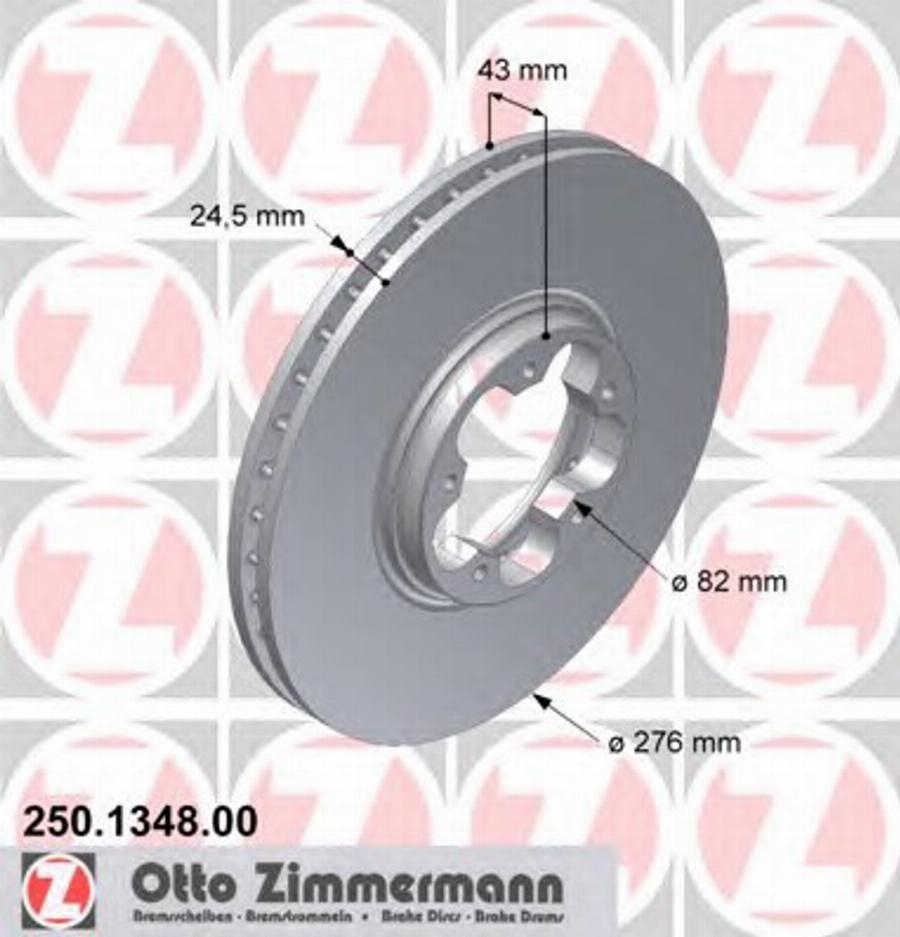 Zimmermann 250.1348.00 - Bremžu diski autospares.lv