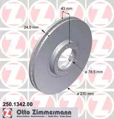 Zimmermann 250.1342.00 - Bremžu diski www.autospares.lv