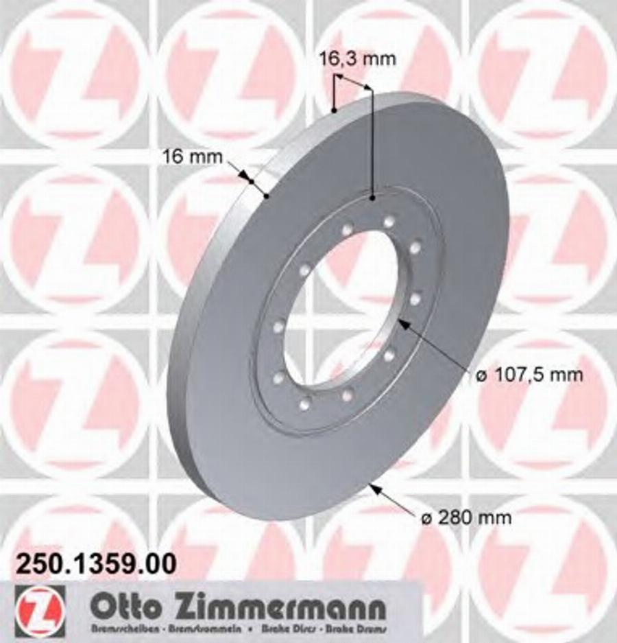 Zimmermann 250.1359.00 - Brake Disc www.autospares.lv