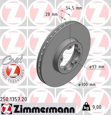 Zimmermann 250.1357.20 - Bremžu diski www.autospares.lv