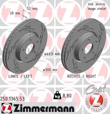 Zimmermann 250.1365.53 - Bremžu diski www.autospares.lv