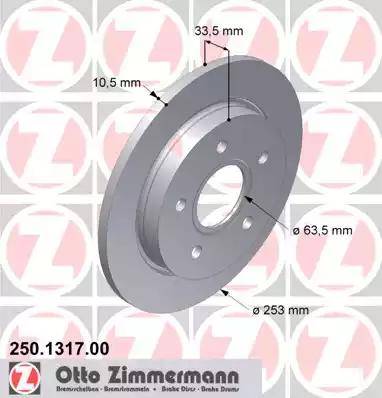 Zimmermann 250.1317.00 - Bremžu diski www.autospares.lv