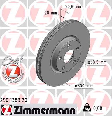 Zimmermann 250.1383.20 - Brake Disc www.autospares.lv