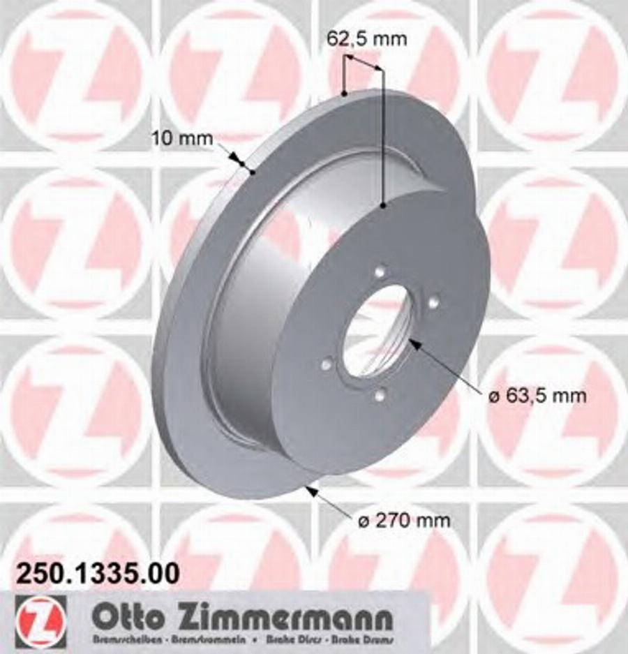 Zimmermann 250 1335 00 - Bremžu diski www.autospares.lv