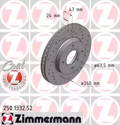 Zimmermann 250.1332.52 - Bremžu diski www.autospares.lv