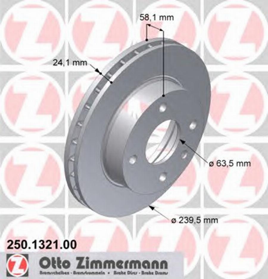 Zimmermann 250.1321.00 - Bremžu diski autospares.lv