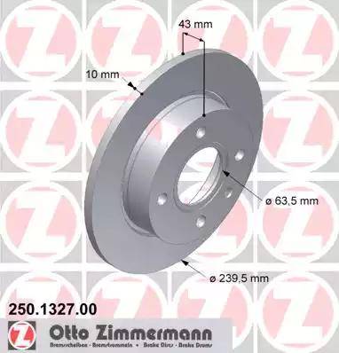 Zimmermann 250.1327.00 - Bremžu diski www.autospares.lv