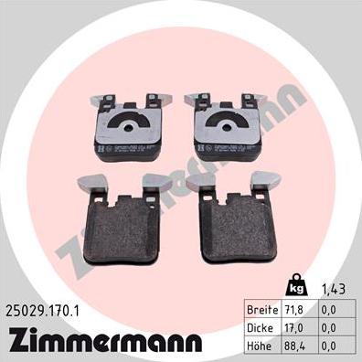 Zimmermann 25029.170.1 - Bremžu uzliku kompl., Disku bremzes www.autospares.lv