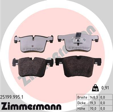 Zimmermann 25199.995.1 - Bremžu uzliku kompl., Disku bremzes www.autospares.lv