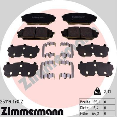 Zimmermann 25119.170.2 - Bremžu uzliku kompl., Disku bremzes www.autospares.lv