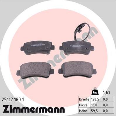 Zimmermann 25112.180.1 - Bremžu uzliku kompl., Disku bremzes www.autospares.lv