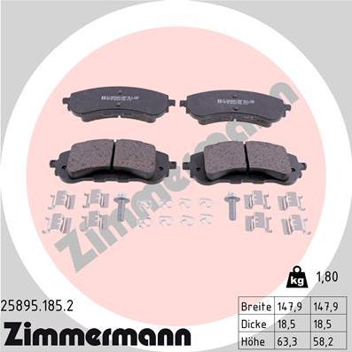 Zimmermann 25895.185.2 - Bremžu uzliku kompl., Disku bremzes www.autospares.lv