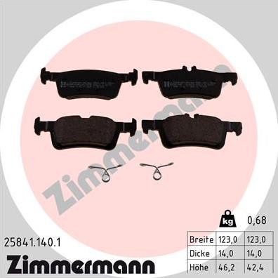 Zimmermann 25841.140.1 - Bremžu uzliku kompl., Disku bremzes www.autospares.lv