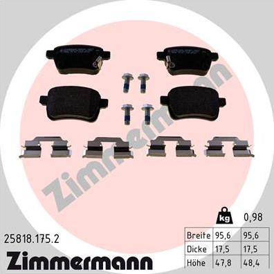 Zimmermann 25818.175.2 - Bremžu uzliku kompl., Disku bremzes www.autospares.lv