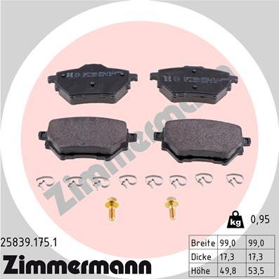 Zimmermann 25839.175.1 - Bremžu uzliku kompl., Disku bremzes www.autospares.lv