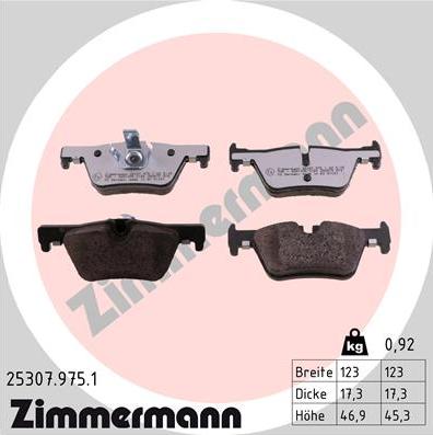 Zimmermann 25307.975.1 - Bremžu uzliku kompl., Disku bremzes www.autospares.lv