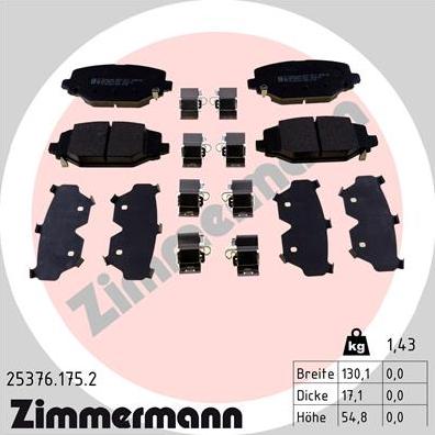 Zimmermann 25376.175.2 - Bremžu uzliku kompl., Disku bremzes www.autospares.lv