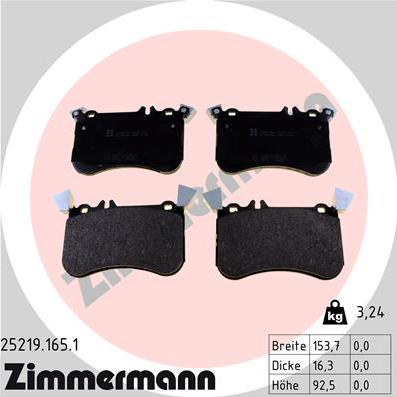 Zimmermann 25219.165.1 - Bremžu uzliku kompl., Disku bremzes www.autospares.lv