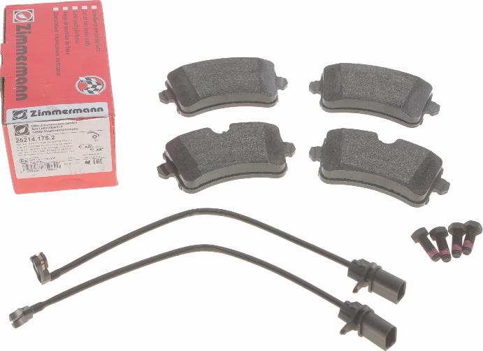 Zimmermann 25214.175.2 - Тормозные колодки, дисковые, комплект www.autospares.lv