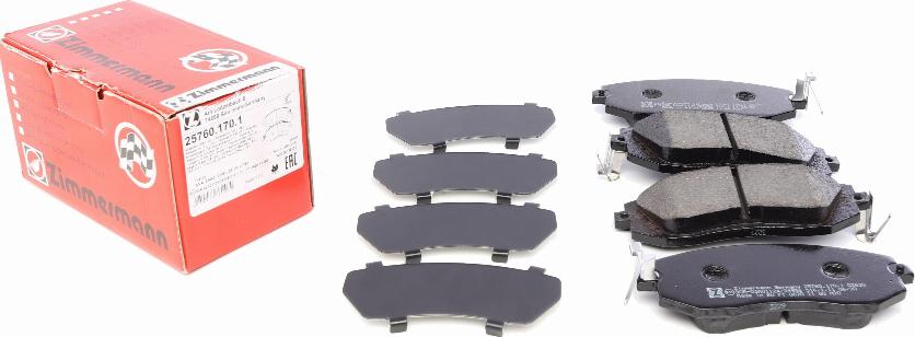 Zimmermann 25760.170.1 - Brake Pad Set, disc brake www.autospares.lv