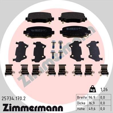 Zimmermann 25734.170.2 - Bremžu uzliku kompl., Disku bremzes www.autospares.lv