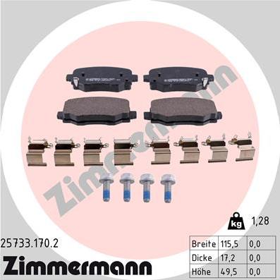 Zimmermann 25733.170.2 - Bremžu uzliku kompl., Disku bremzes www.autospares.lv