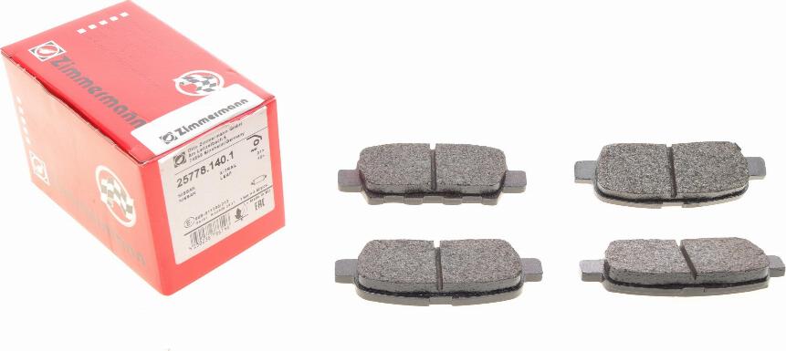 Zimmermann 25778.140.1 - Brake Pad Set, disc brake www.autospares.lv