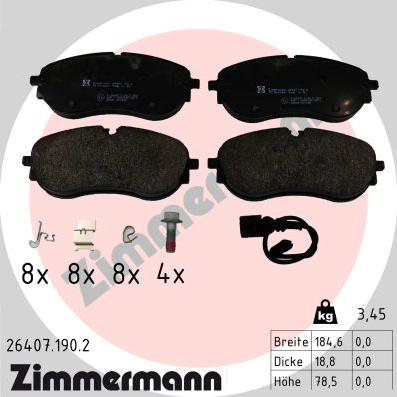 Zimmermann 26407.190.2 - Bremžu uzliku kompl., Disku bremzes www.autospares.lv