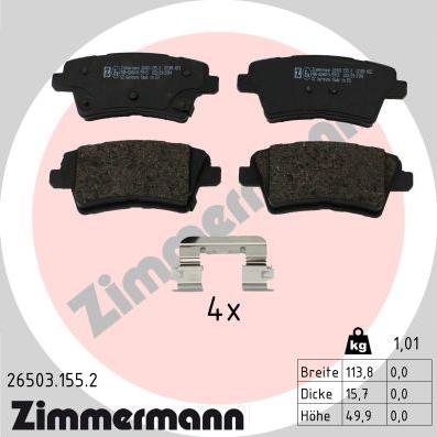 Zimmermann 26503.155.2 - Bremžu uzliku kompl., Disku bremzes www.autospares.lv