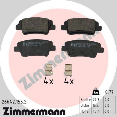 Zimmermann 26642.155.2 - Bremžu uzliku kompl., Disku bremzes www.autospares.lv