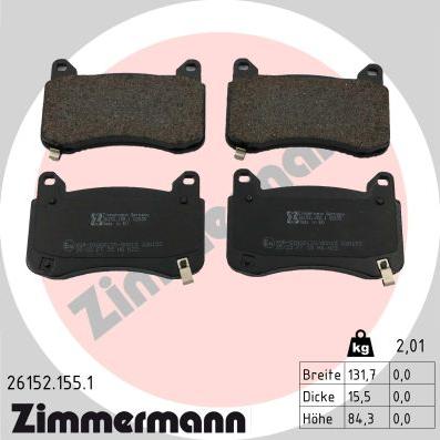 Zimmermann 26152.155.1 - Bremžu uzliku kompl., Disku bremzes www.autospares.lv