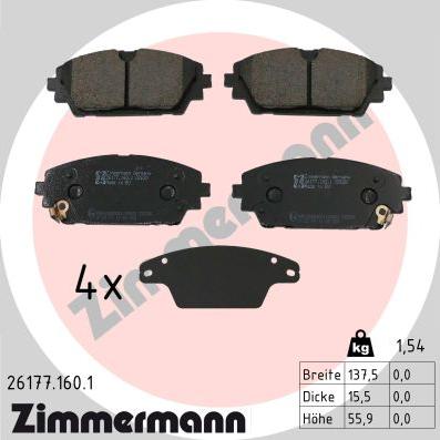 Zimmermann 26177.160.1 - Bremžu uzliku kompl., Disku bremzes www.autospares.lv