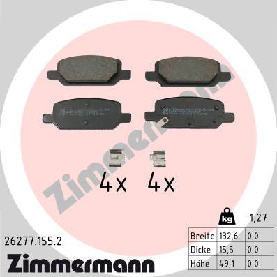 Zimmermann 26277.155.2 - Bremžu uzliku kompl., Disku bremzes www.autospares.lv