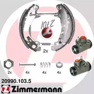 Zimmermann 20990.103.5 - Brake Shoe Set www.autospares.lv