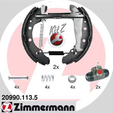 Zimmermann 20990.113.5 - Bremžu loku komplekts autospares.lv