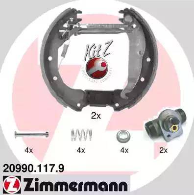 Zimmermann 20990.117.9 - Bremžu loku komplekts autospares.lv