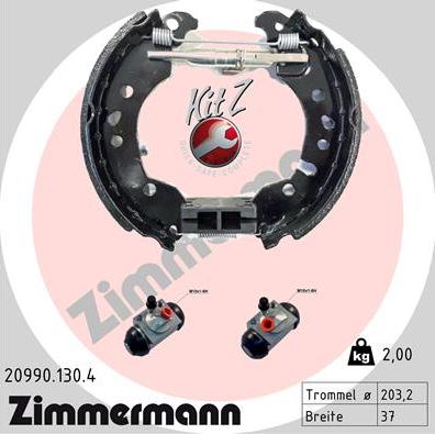 Zimmermann 20990.130.4 - Bremžu loku komplekts www.autospares.lv