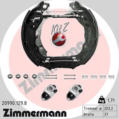 Zimmermann 20990.129.8 - Bremžu loku komplekts autospares.lv